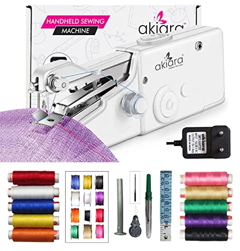 akiara – Makes life easy® Handy Sewing Machine | Stitching Machine | Silai Machine for Home Tailoring Use With Multicolour Threads and Bobbin Set